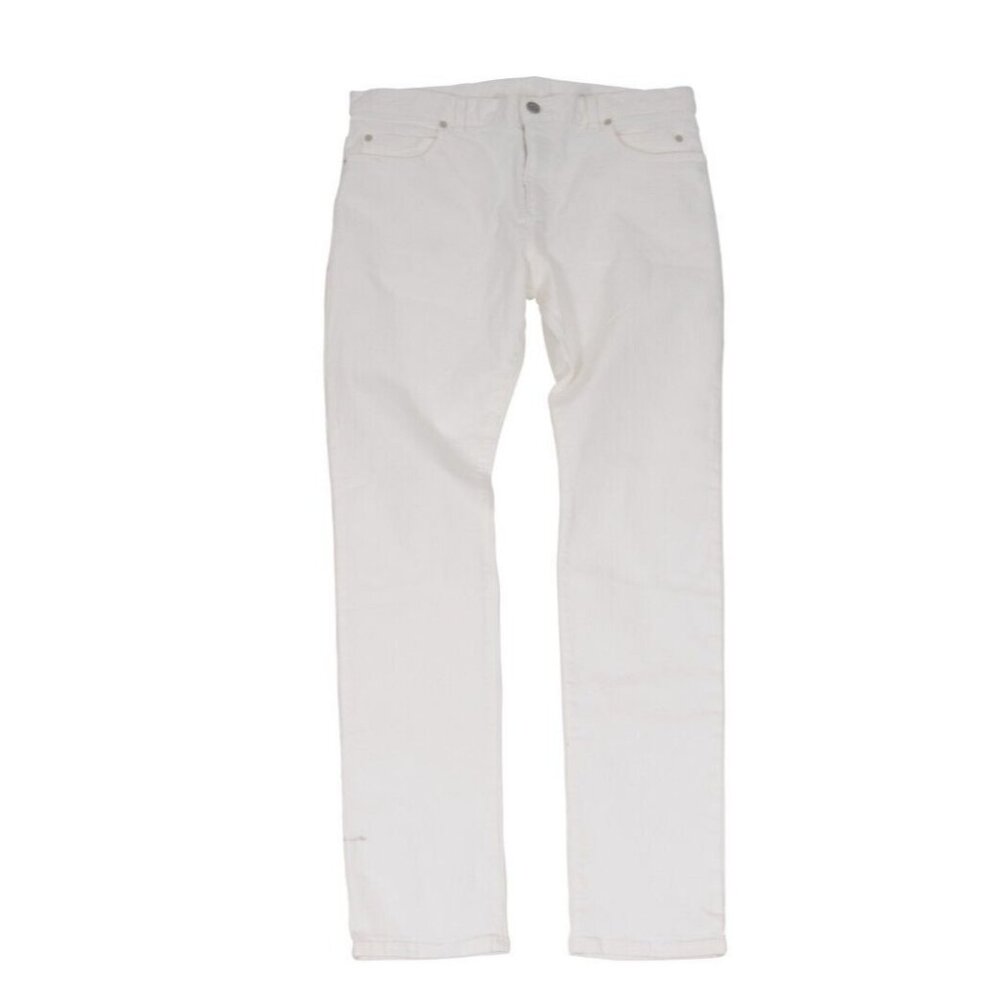 Balmain Mens Jeans 33x32 White 5 Pocket Cotton Slim Fit Stretch Denim Pants